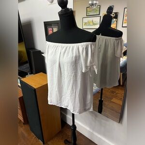 Darling off the shoulder white top. Size L.